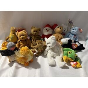 Lot of 14 TY Beanie Babies Plush Stuffed Animals Mixed Bundle w/ Tags